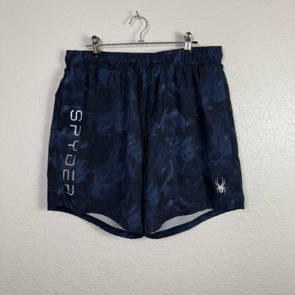 Spyder Hydro Series Volley Swim Trunks S620C20 Marble‎ Print Navy Blue Large